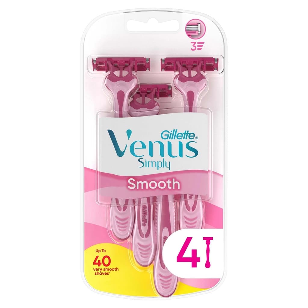 Gillette Simply Venus 3 Kullan At Kadın Tıraş Bıçağı 4'lü Paket