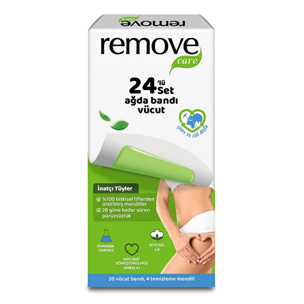 Remove Remove Care Vücut Ağda Bandı İnatçı ve Sık Tüyler 24'lü