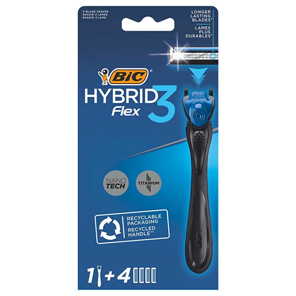 Bic Flex3 Hybrid 3 Bıçaklı 1 Sap + 4 Kartuş Tıraş Bıçağı