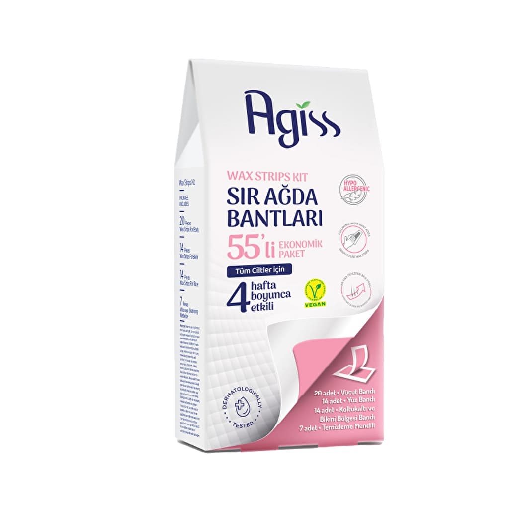 Agiss Sir Ağda Bantları 55'li Ekonomik Paket (Tüm Vücut)