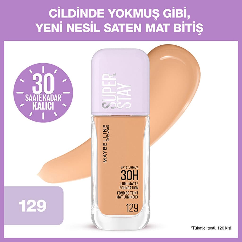 Maybelline New York Maybelline New York Super Stay Lumi Matte Fondöten 129