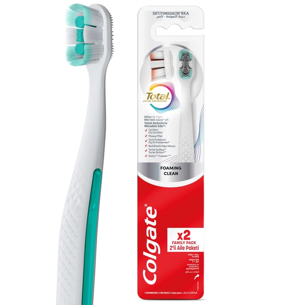 Colgate Total Foaming Clean Diş Fırçası 1+1 (Yumuşak)