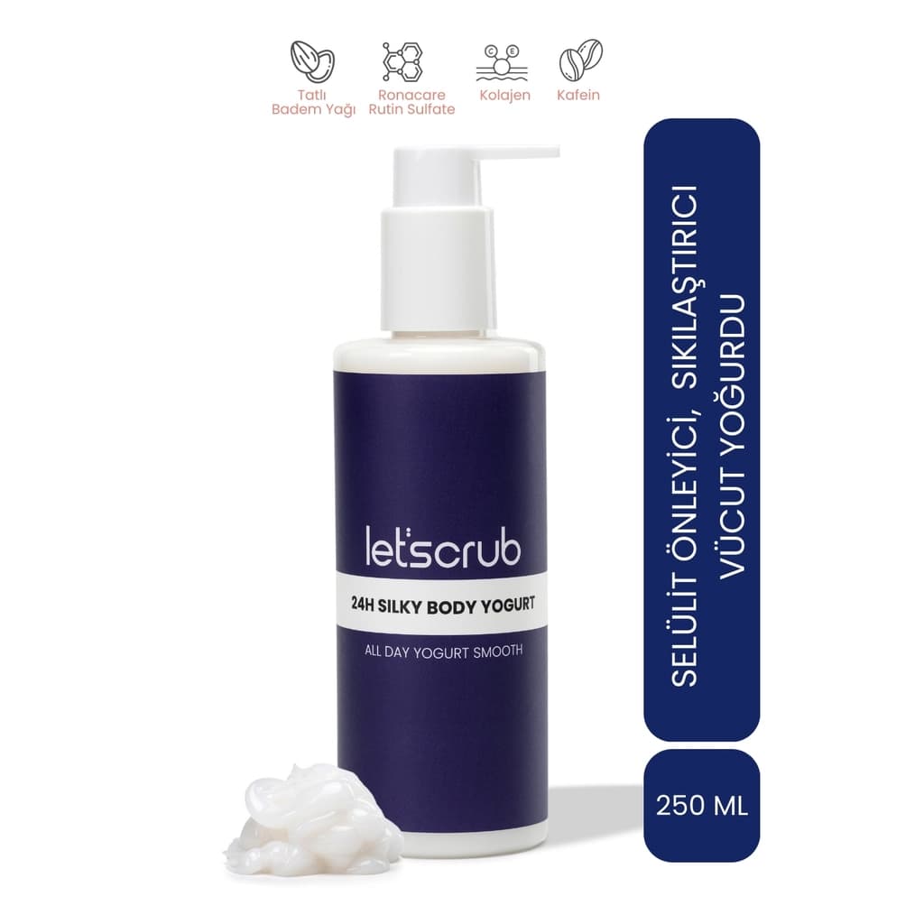 Let'scrub 24H Silky Body Yogurt Selülit Önleyici Sıkılaştırıcı Shea Yağlı Nemlendirici Vücut Yoğurdu