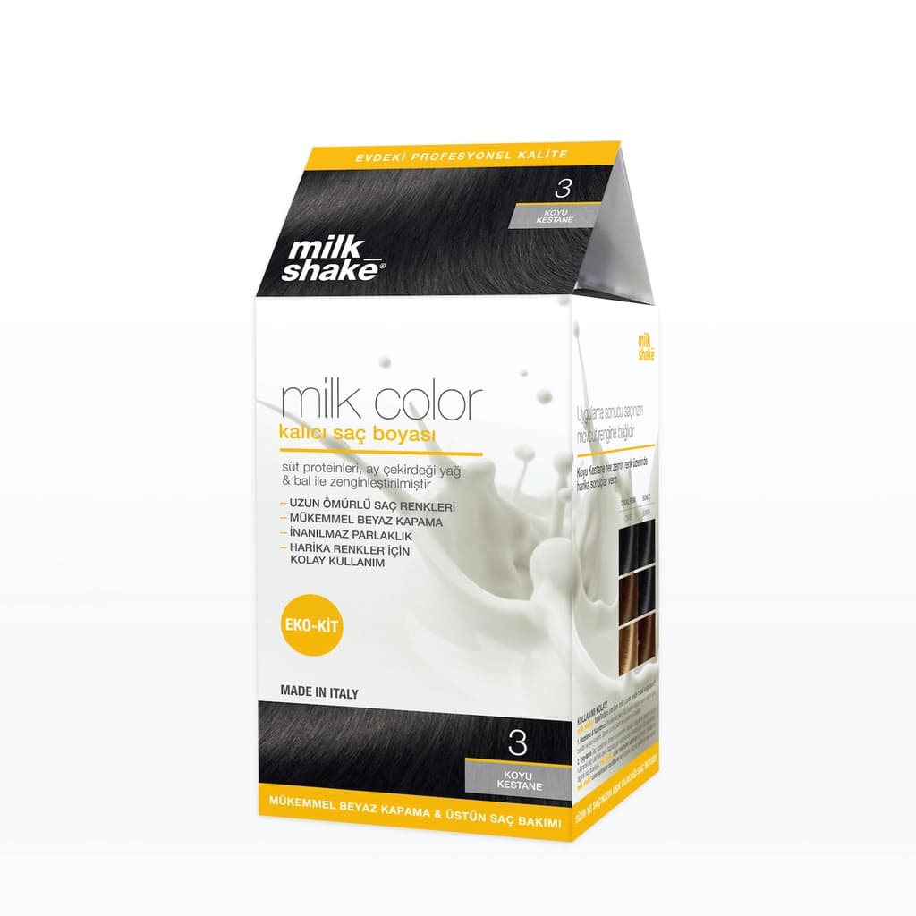 milk_shake Milk Color Eko Kalıcı Saç Boyası Seti 3 Koyu Kestane