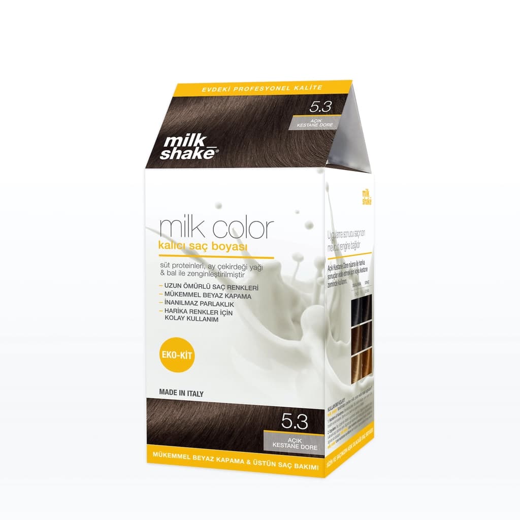 milk_shake Milk Color Eko Kalıcı Saç Boyası Seti 5.3 Açık Kestane Dore