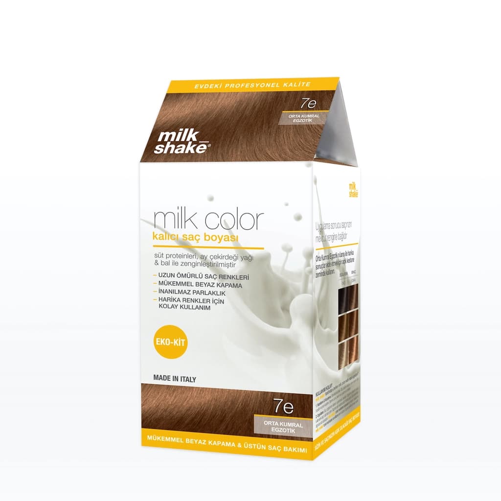 milk_shake Milk Color Eko Kalıcı Saç Boyası Seti 7E Orta Kumral Egzotik