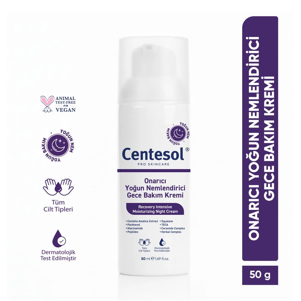 Centesol Onarıcı Yoğun Nemlendirici Gece Bakım Kremi 50 ml