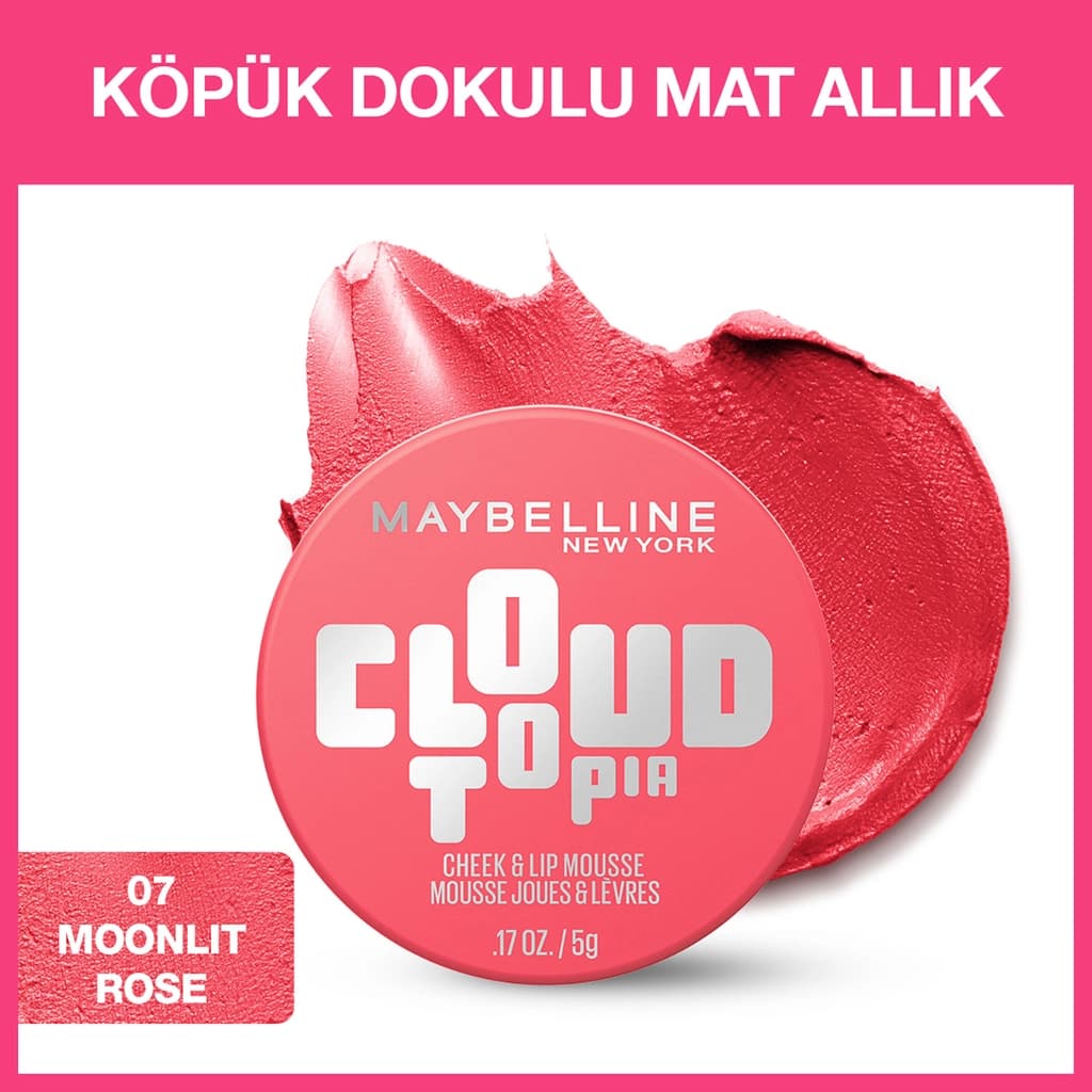 Maybelline New York Maybelline New York Cloudtopia Köpük Dokulu Mat Allık 07 Moonlit Rose