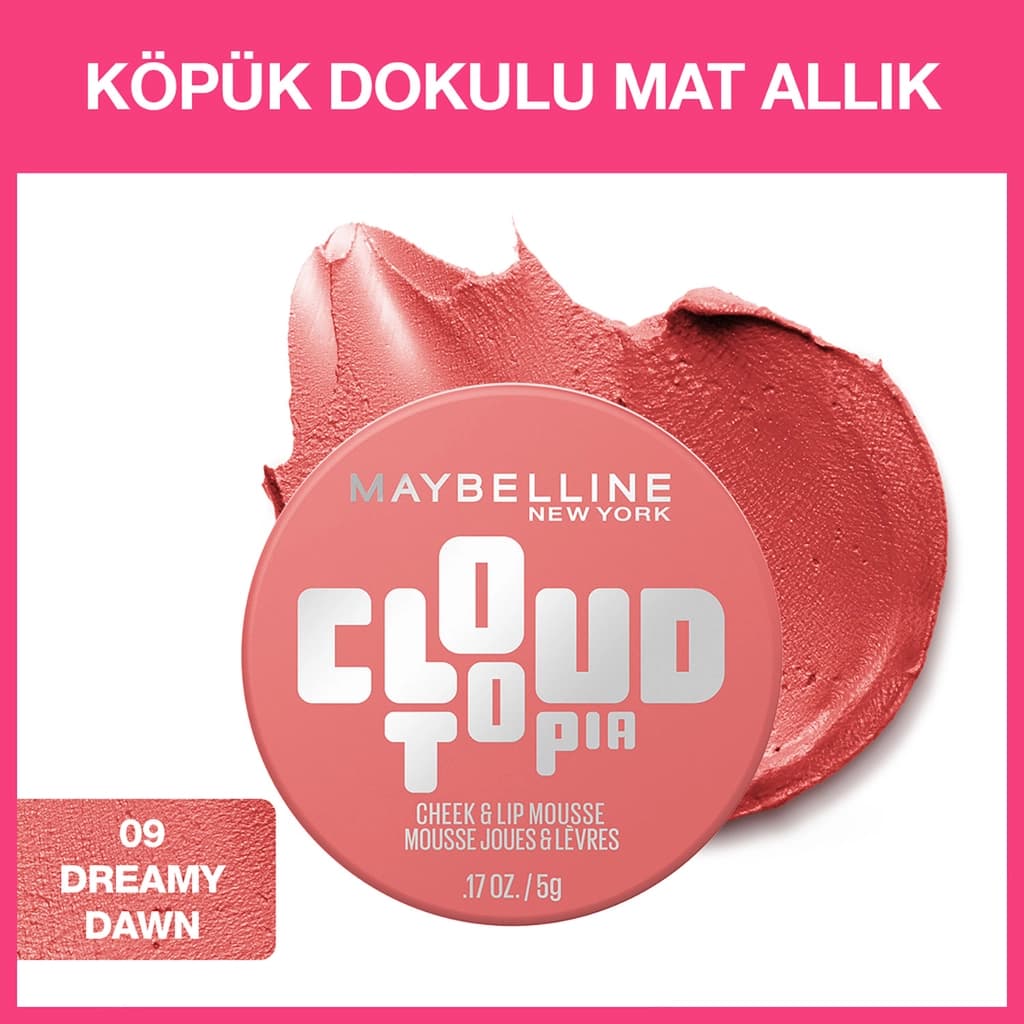 Maybelline New York Maybelline New York Cloudtopia Köpük Dokulu Mat Allık 09 Dreamy Dawn