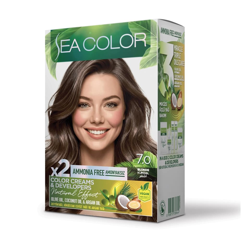 Sea Color Amonyaksız Saç Boyası 7.0 Kumral