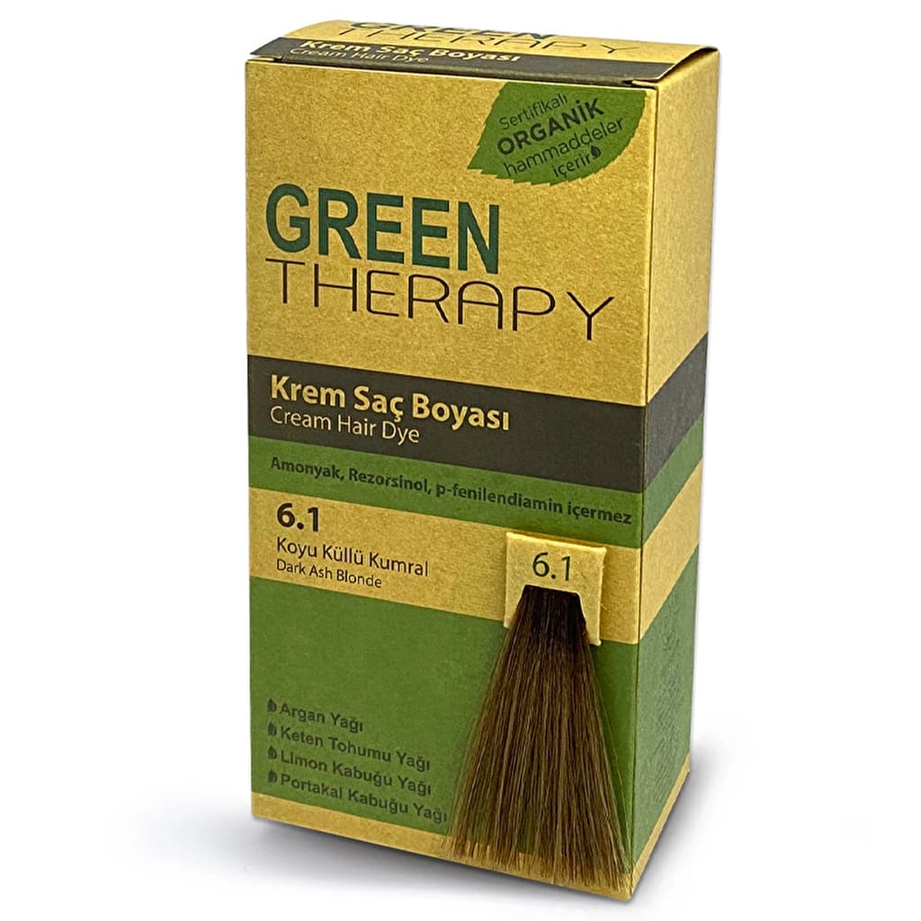 Green Therapy Krem Saç Boyası 6.1 Koyu Küllü Kumral