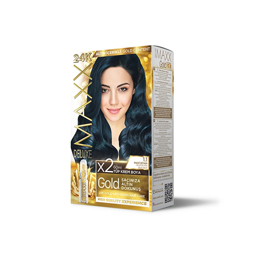 Maxx Deluxe Golden Beauty Saç Boyası 1.1 Mavi Siyah