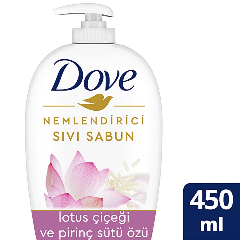Dove Nemlendirici Sıvı Sabun Lotus Çiçeği ve Pirinç Sütü Özü 450 ml