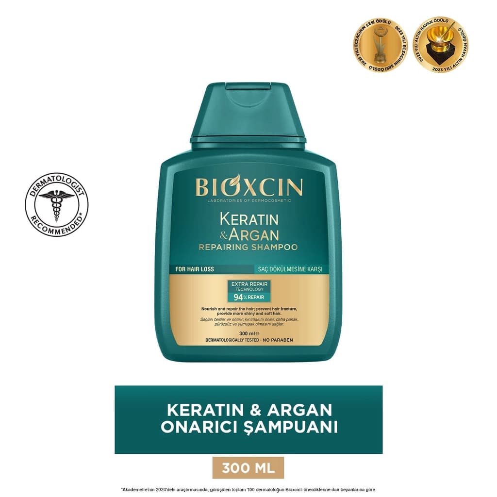 Bioxcin Bioxcin Keratin & Argan Onarıcı Şampuan 300 ml