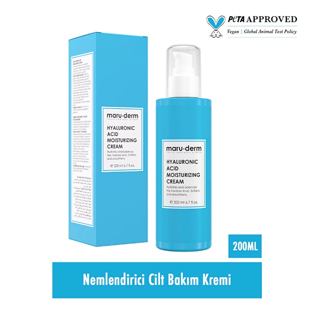 Maruderm Maruderm Hyalüronik Asit Nemlendirici Yüz ve Vücut Cilt Bakım Kremi 200 ml
