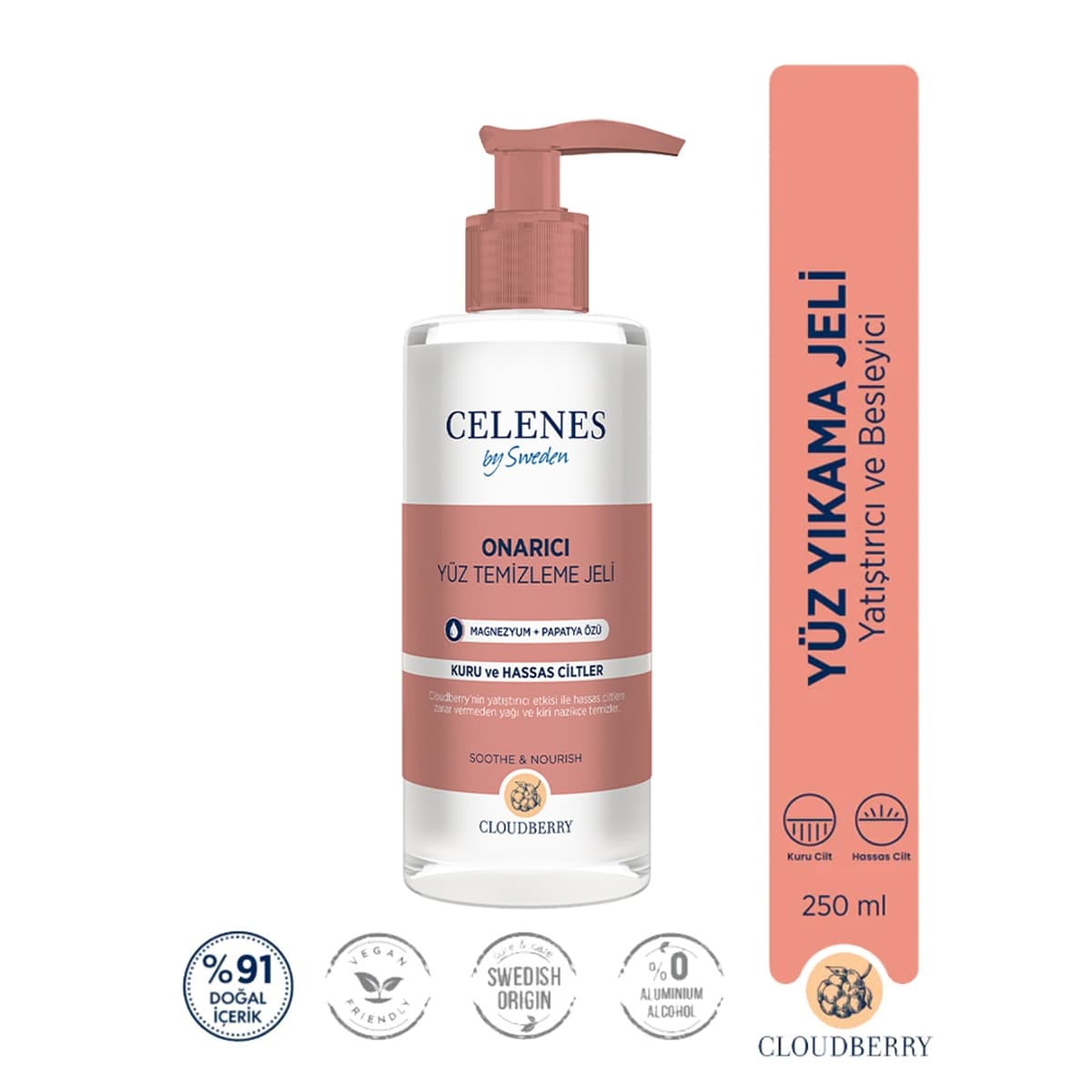 Celenes Celenes Cloudberry Yüz Yıkama Jeli Kuru ve Hassas Ciltler 250 ml