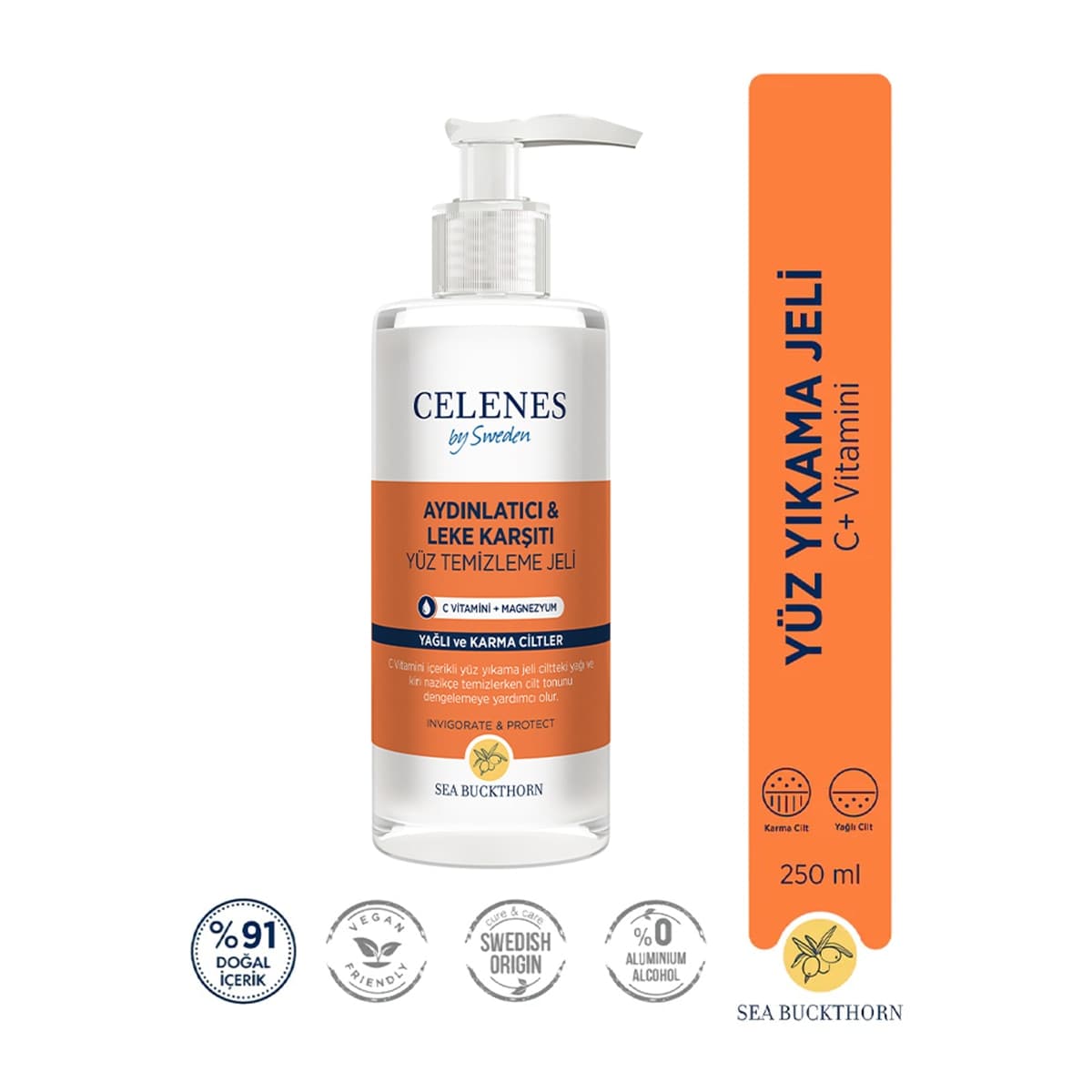 Celenes Celenes Sea BuckThorn Yüz Yıkama Jeli Yağlı ve Karma Ciltler 250 ml