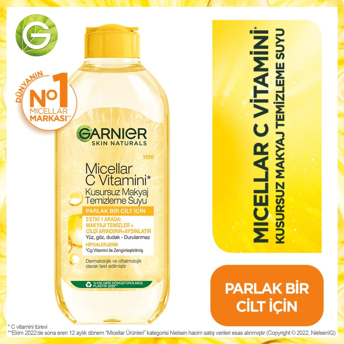 Garnier Garnier Micellar C Vitamini Kusursuz Makyaj Temizleme Suyu 400 ml