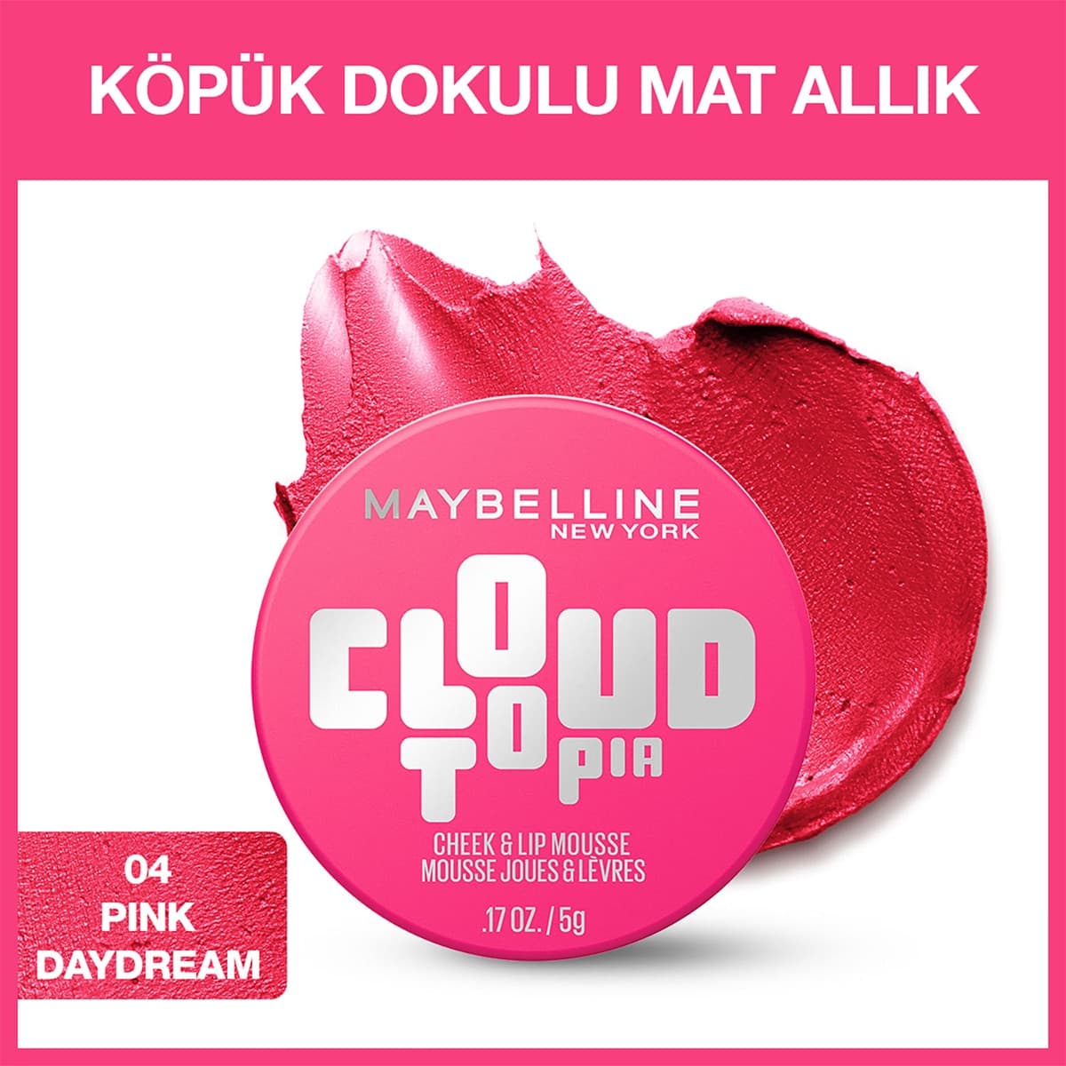 Maybelline Maybelline New York Cloudtopia Köpük Dokulu Mat Allık 04 Pink Daydream