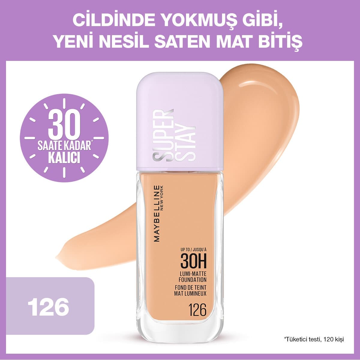 Maybelline Maybelline New York Super Stay Lumi Matte Fondöten No: 126