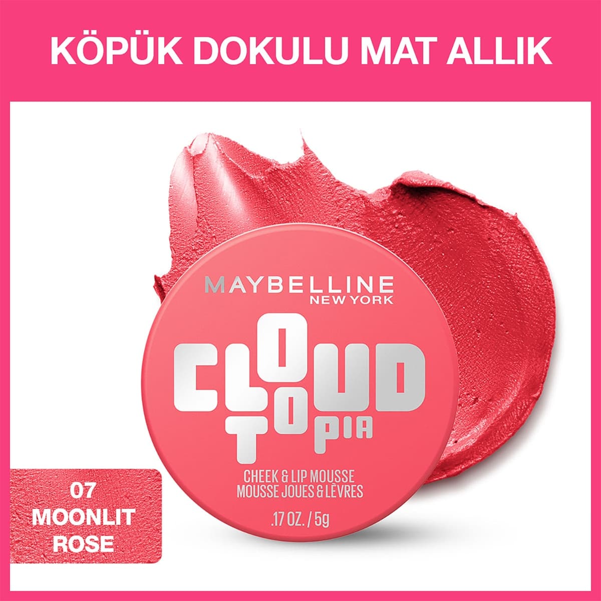 Maybelline Maybelline New York Cloudtopia Köpük Dokulu Mat Allık 07 Moonlit Rose