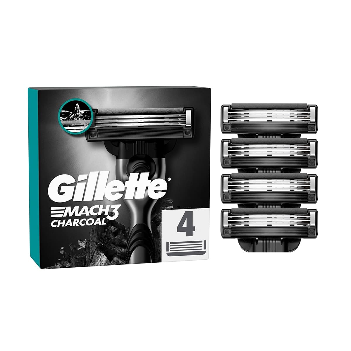 Gillette Mach3 Charcoal Yedek Bıçak 4'lü